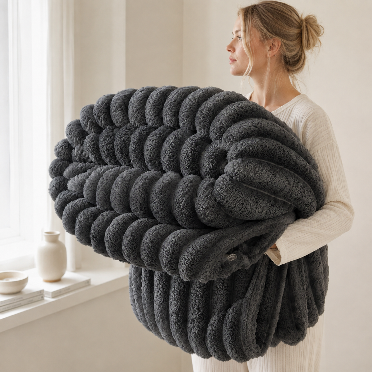 Mysfilt i fleece – räfflad