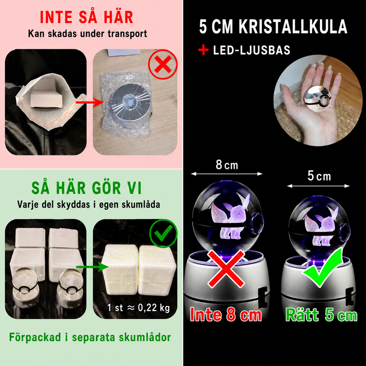 Figurlampa i glas – 20 motiv med LED-ljus