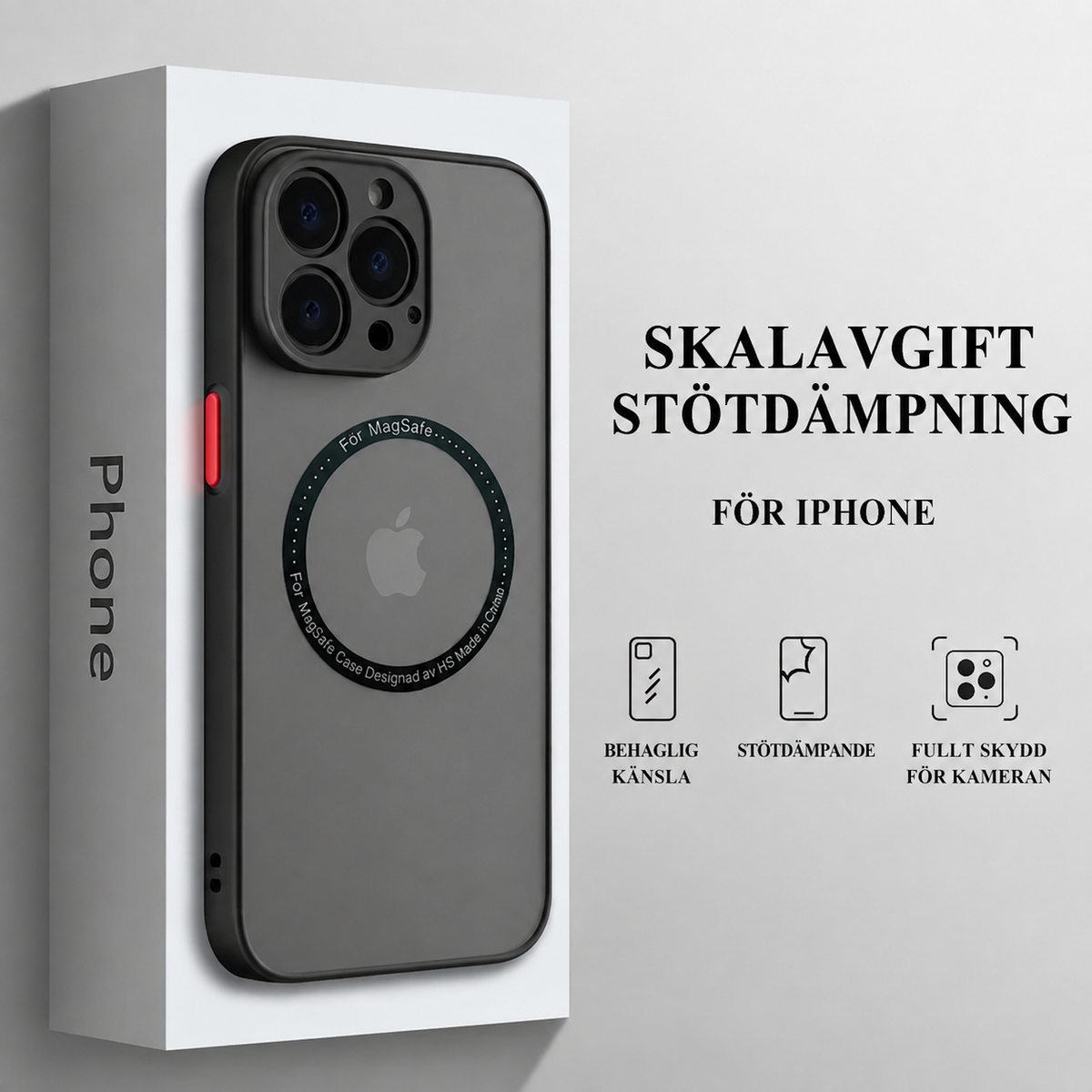 Mobilskal med magnetring – stötdämpande