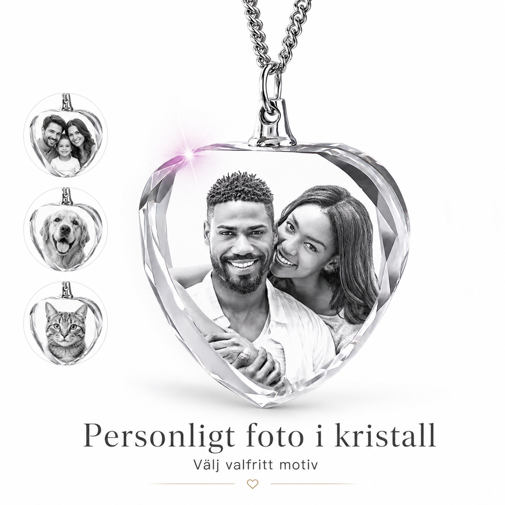 Kristall med ingraverat foto – 3D