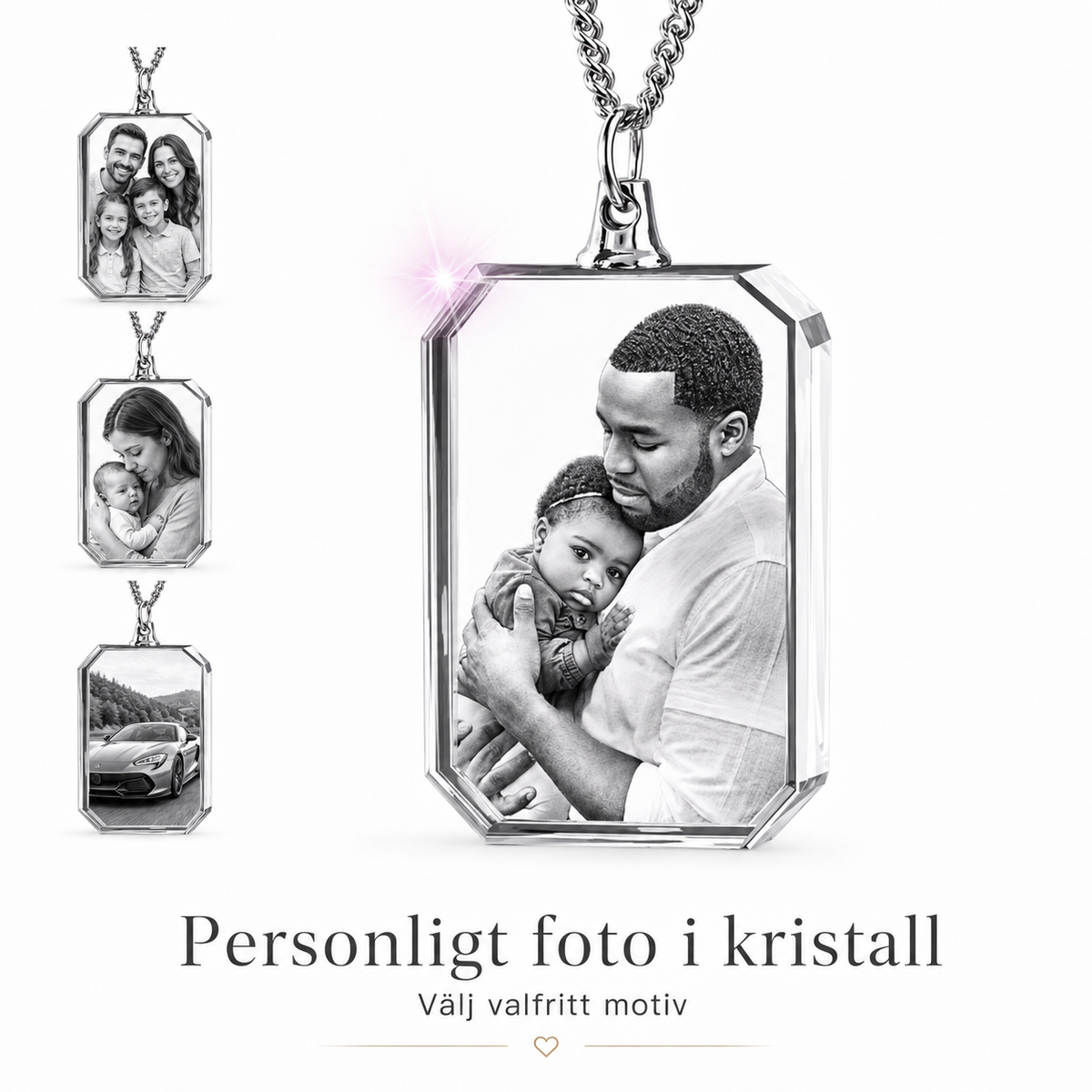Kristall med ingraverat foto – 3D