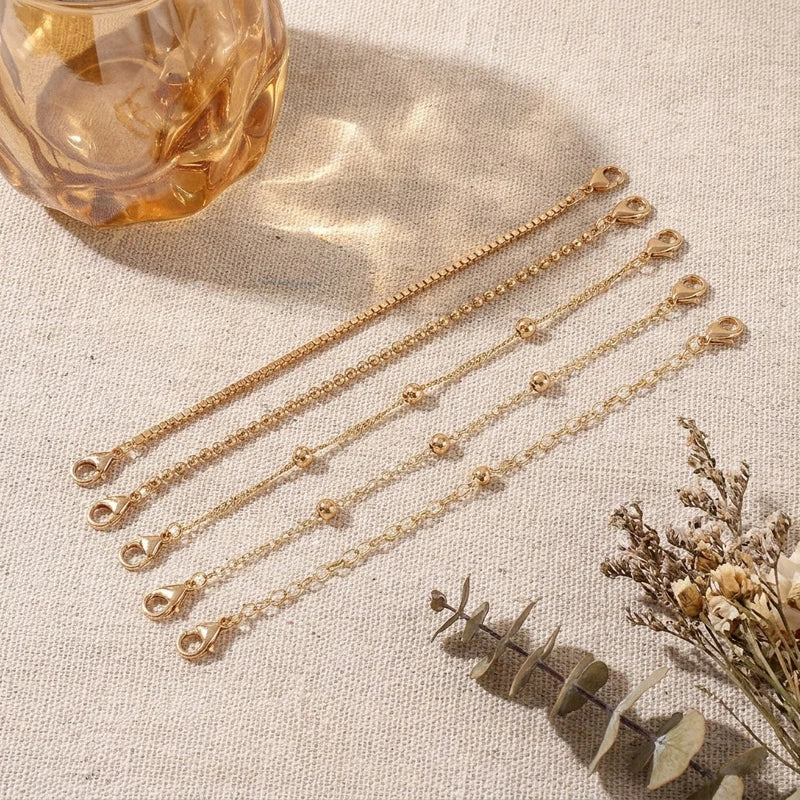 Armband 5-pack – tunna kedjor med hjärta
