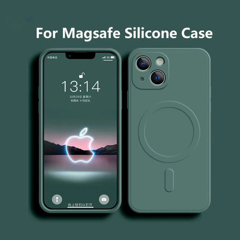 Mobilskal i mjuk silikon med MagSafe – iPhone