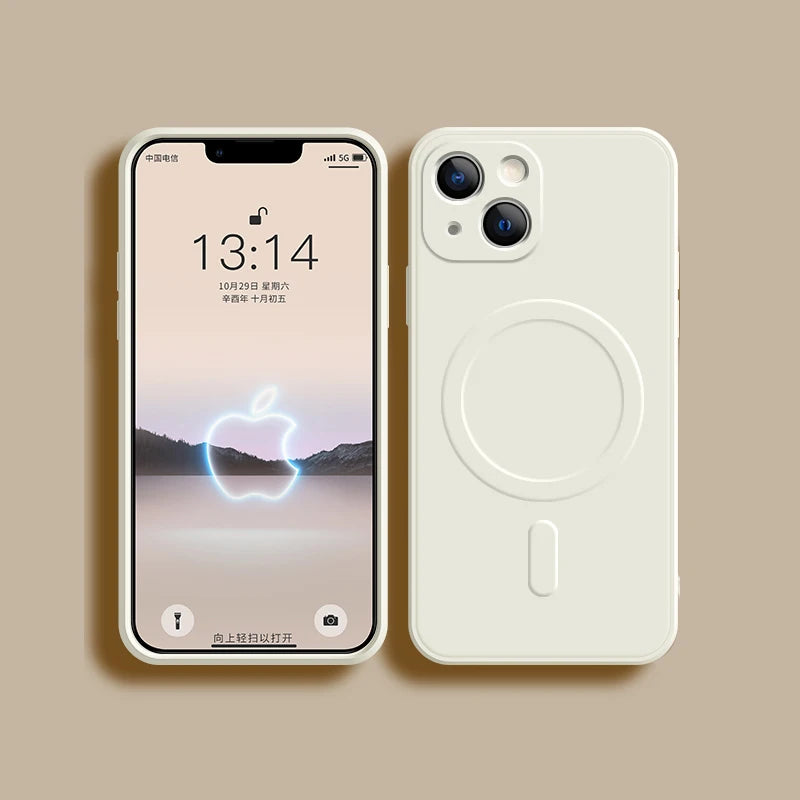 Mobilskal i mjuk silikon med MagSafe – iPhone