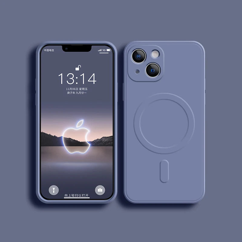 Mobilskal i mjuk silikon med MagSafe – iPhone