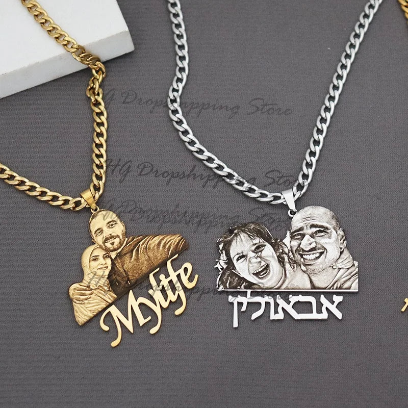 Halsband med bricka – eget foto och namn