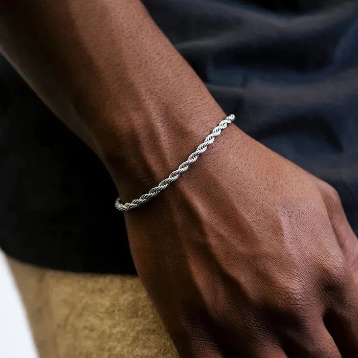 Tvinnat armband i rostfritt stål – guld eller silver