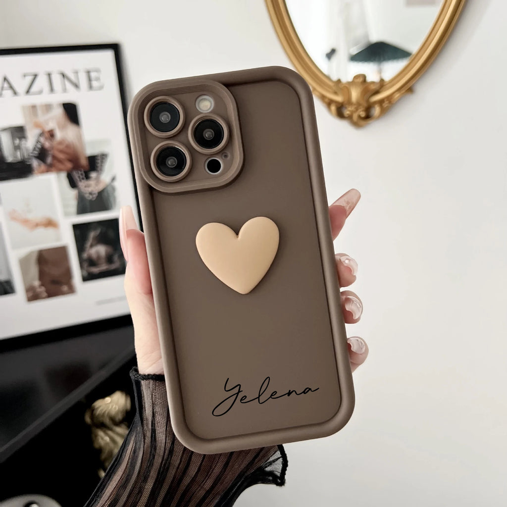 Personligt iPhone-skal med namn och hjärta