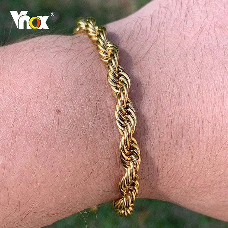 Tvinnat armband i rostfritt stål – guld eller silver