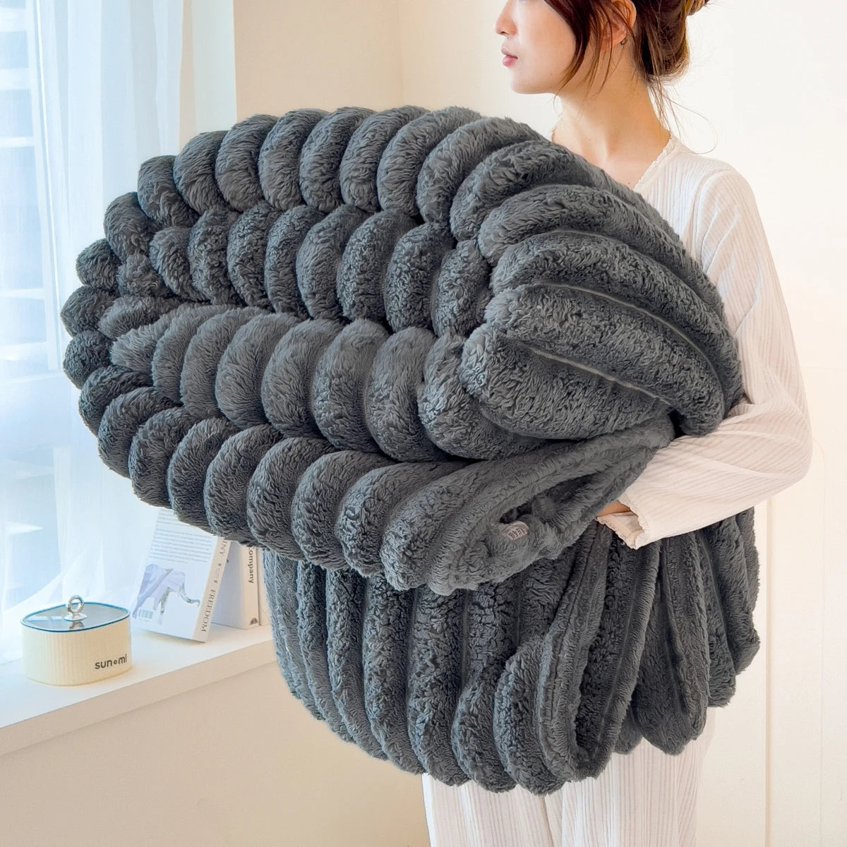 Mysfilt i fleece – räfflad
