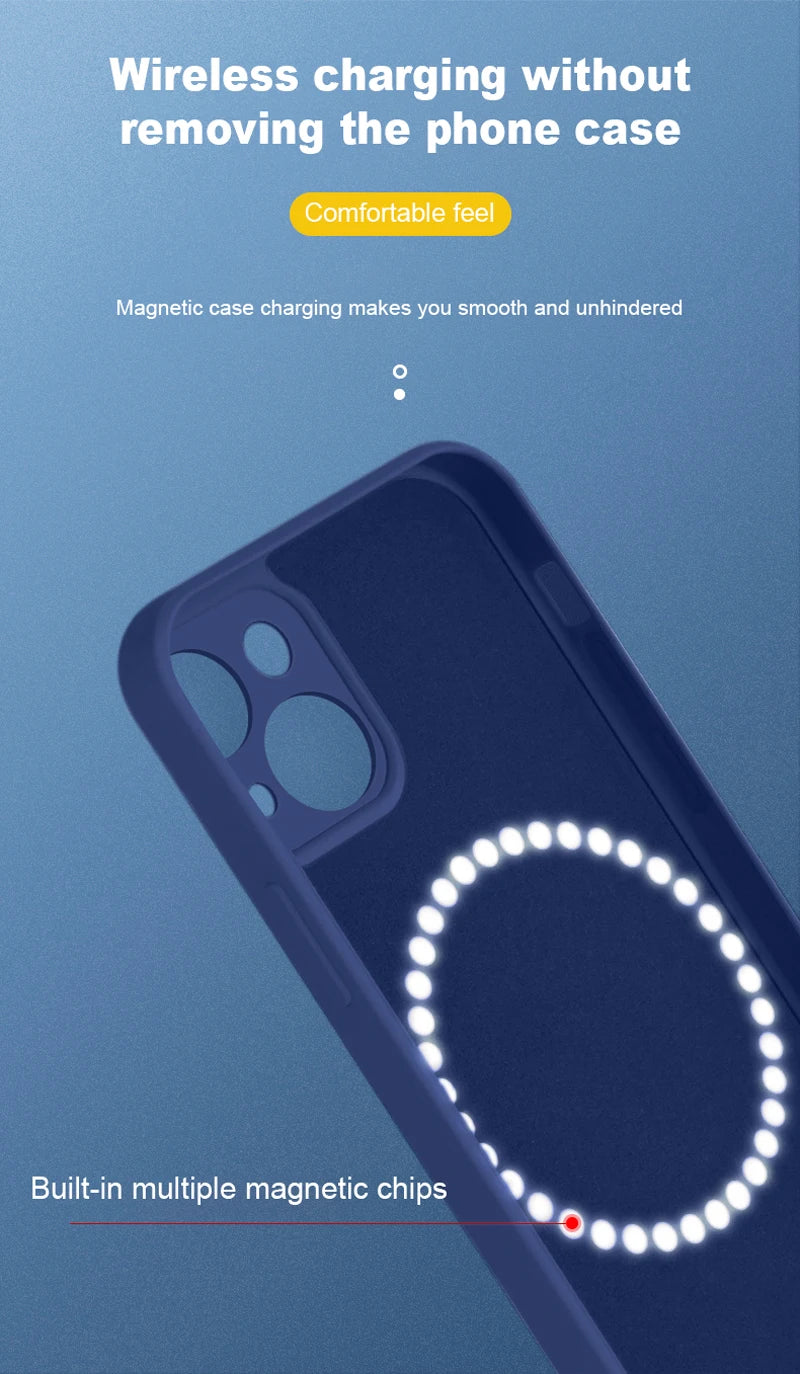 Mobilskal i mjuk silikon med MagSafe – iPhone