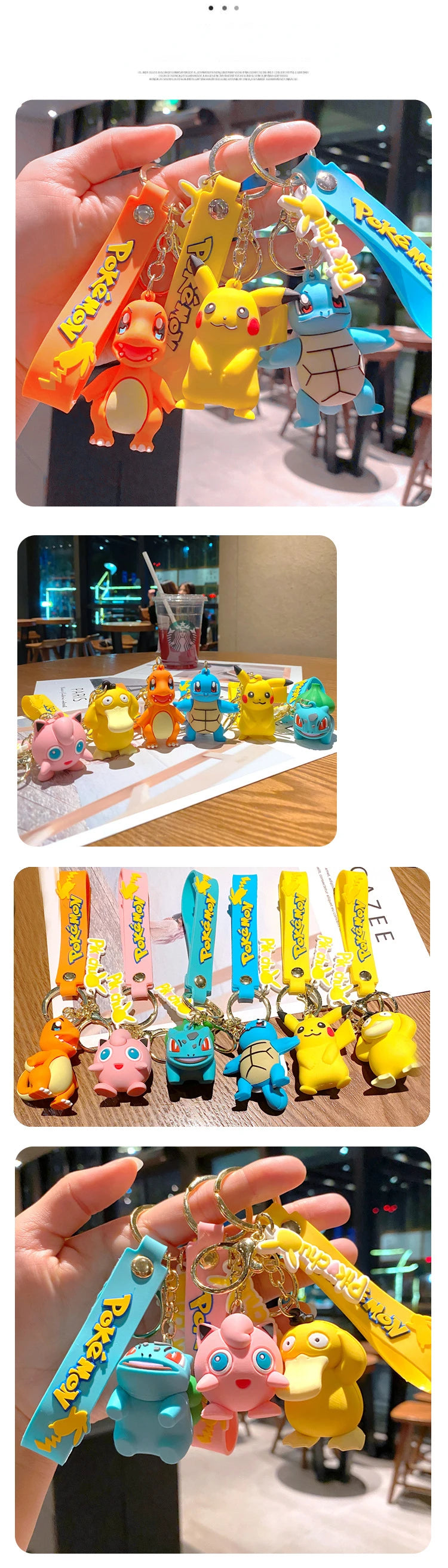 Pokémon-nyckelring – sex figurmotiv