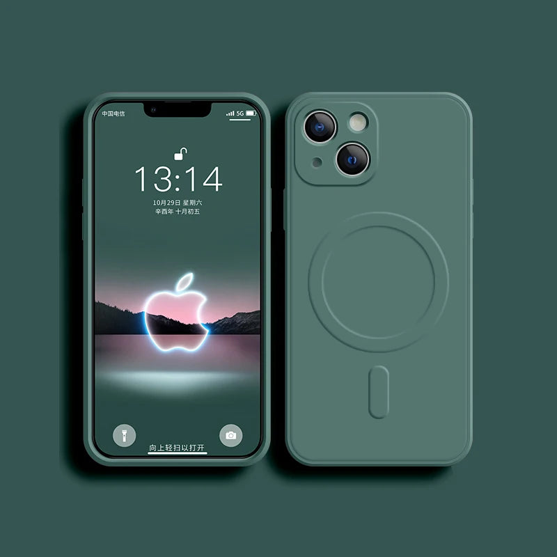 Mobilskal i mjuk silikon med MagSafe – iPhone