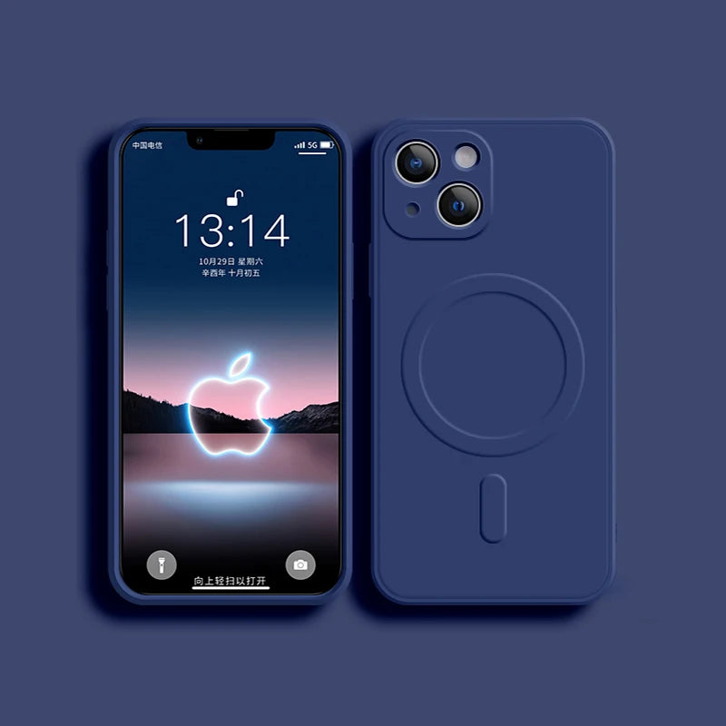 Mobilskal i mjuk silikon med MagSafe – iPhone